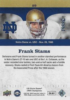 2017 Upper Deck Notre Dame 1988 Champions - Blue #89 Another Standout Performance for Stams Back
