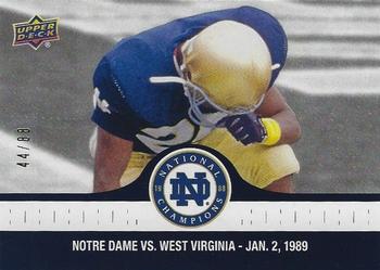 2017 Upper Deck Notre Dame 1988 Champions - Blue #95 Rice to Rocket for a TD Front