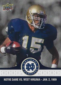 2017 Upper Deck Notre Dame 1988 Champions - Blue #96 Pat Terrell with Another Huge INT Front