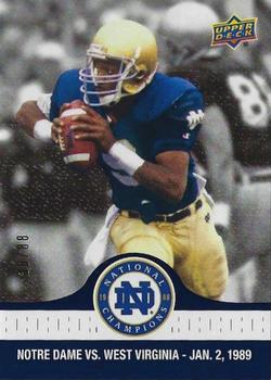 2017 Upper Deck Notre Dame 1988 Champions - Blue #98 Offensive MVP Tony Rice Front