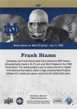 2017 Upper Deck Notre Dame 1988 Champions - Blue #99 Stams Takes Home Defensive Honors Back