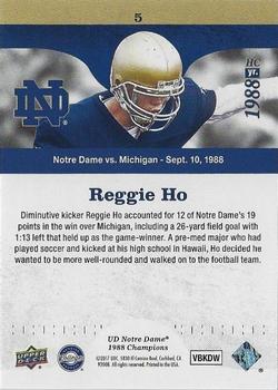 2017 Upper Deck Notre Dame 1988 Champions - Blue Pattern Rainbow #5 Reggie Ho Kicks for 12 Back