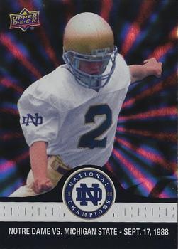 2017 Upper Deck Notre Dame 1988 Champions - Blue Pattern Rainbow #11 Coach Credits Poise Front