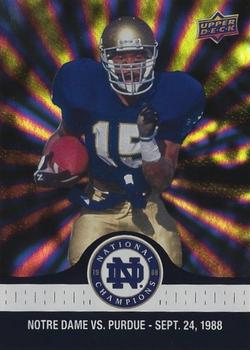 2017 Upper Deck Notre Dame 1988 Champions - Blue Pattern Rainbow #21 Defense Forces Five Turnovers Front