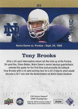 2017 Upper Deck Notre Dame 1988 Champions - Blue Pattern Rainbow #22 Rice Connects with Brooks for Another TD Back