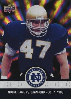 2017 Upper Deck Notre Dame 1988 Champions - Blue Pattern Rainbow #25 Ned Bolcar Picks it up at the One Yard Line Front