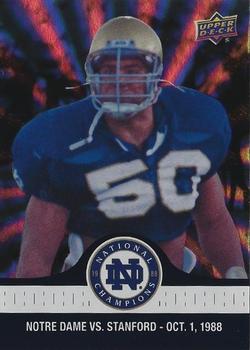 2017 Upper Deck Notre Dame 1988 Champions - Blue Pattern Rainbow #30 Cardinal Held to Just 59 Yards on the Ground Front