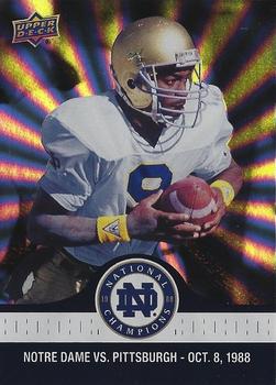 2017 Upper Deck Notre Dame 1988 Champions - Blue Pattern Rainbow #33 Tony Rice Back Where it Began Front