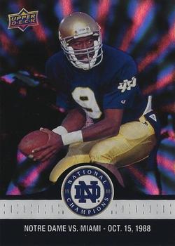 2017 Upper Deck Notre Dame 1988 Champions - Blue Pattern Rainbow #41 Tony Rice Starts off the Scoring Against Miami Front