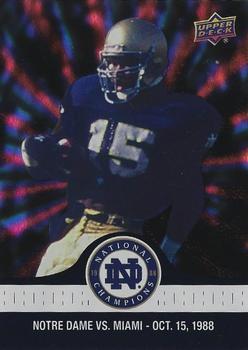 2017 Upper Deck Notre Dame 1988 Champions - Blue Pattern Rainbow #44 Pat Terrell Picks off Walsh and Scores Front