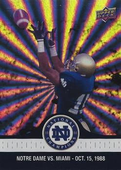 2017 Upper Deck Notre Dame 1988 Champions - Blue Pattern Rainbow #48 Pat Terrell Stops the Hurricanes Front