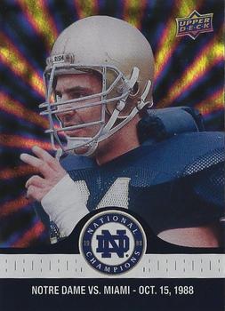 2017 Upper Deck Notre Dame 1988 Champions - Blue Pattern Rainbow #49 Wes Pritchett Makes 15 Tackles with Broken Hand Front