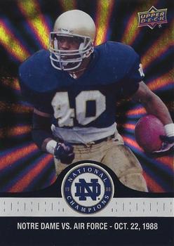 2017 Upper Deck Notre Dame 1988 Champions - Blue Pattern Rainbow #55 Brooks Goes 42 Yards for the Touchdown Front