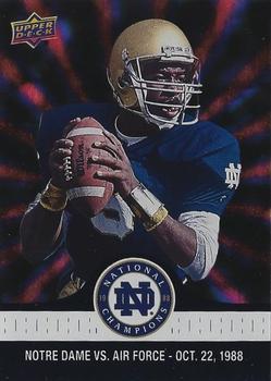 2017 Upper Deck Notre Dame 1988 Champions - Blue Pattern Rainbow #56 Rice Leads the Irish Offense vs. Air Force Front
