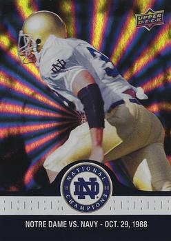 2017 Upper Deck Notre Dame 1988 Champions - Blue Pattern Rainbow #64 Ryan Mihalko Scores on a One Yard Plunge Front