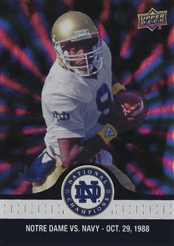 2017 Upper Deck Notre Dame 1988 Champions - Blue Pattern Rainbow #65 A Sloppy 'W' Front