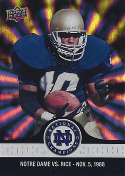 2017 Upper Deck Notre Dame 1988 Champions - Blue Pattern Rainbow #70 Tony Brooks Scores from the Goal Line Front