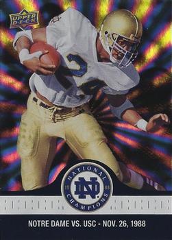2017 Upper Deck Notre Dame 1988 Champions - Blue Pattern Rainbow #88 Fourth Quarter TD Run from Mark Green Front