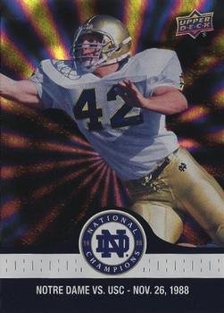 2017 Upper Deck Notre Dame 1988 Champions - Blue Pattern Rainbow #90 Four Turnovers for the Irish D Front