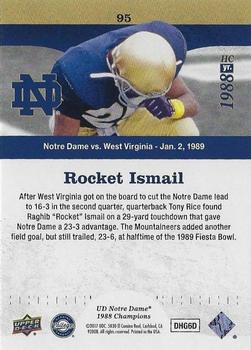 2017 Upper Deck Notre Dame 1988 Champions - Blue Pattern Rainbow #95 Rice to Rocket for a TD Back