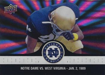 2017 Upper Deck Notre Dame 1988 Champions - Blue Pattern Rainbow #95 Rice to Rocket for a TD Front
