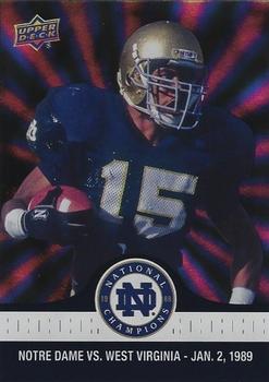 2017 Upper Deck Notre Dame 1988 Champions - Blue Pattern Rainbow #96 Pat Terrell with Another Huge INT Front