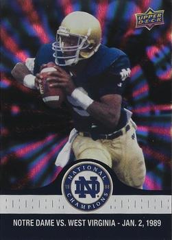 2017 Upper Deck Notre Dame 1988 Champions - Blue Pattern Rainbow #98 Offensive MVP Tony Rice Front