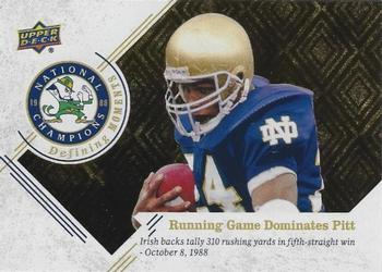 2017 Upper Deck Notre Dame 1988 Champions - Defining Moments #DM-6 Running Game Dominates Pitt Front