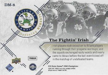 2017 Upper Deck Notre Dame 1988 Champions - Defining Moments #DM-8 The Fightin' Irish Back