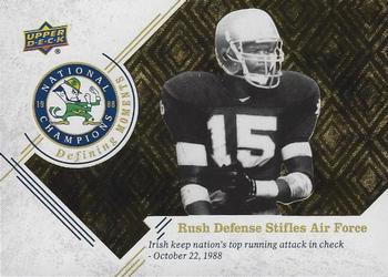 2017 Upper Deck Notre Dame 1988 Champions - Defining Moments #DM-11 Rush Defense Stifles Air Force Front