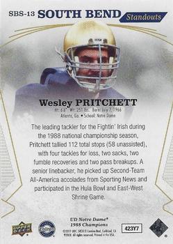 2017 Upper Deck Notre Dame 1988 Champions - South Bend Standouts #SBS-13 Wesley Pritchett Back