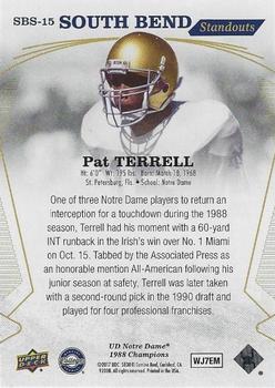 2017 Upper Deck Notre Dame 1988 Champions - South Bend Standouts #SBS-15 Pat Terrell Back