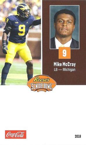2018 Senior Bowl #NNO Mike McCray Front