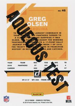 2019 Donruss - Aqueous Test #46 Greg Olsen Back