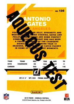 2019 Donruss - Aqueous Test #136 Antonio Gates Back