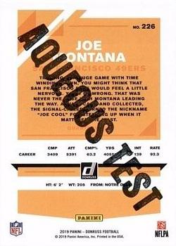 2019 Donruss - Aqueous Test #226 Joe Montana Back