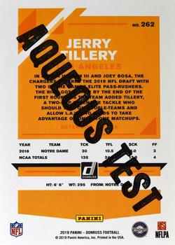2019 Donruss - Aqueous Test #262 Jerry Tillery Back