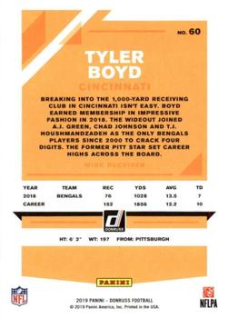 2019 Donruss - Season Stat Line #60 Tyler Boyd Back