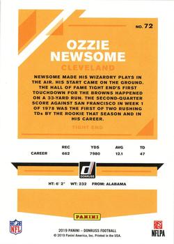 2019 Donruss - Season Stat Line #72 Ozzie Newsome Back
