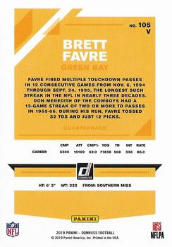 2019 Donruss - Season Stat Line #105V Brett Favre Back
