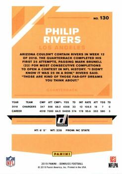 2019 Donruss - Season Stat Line #130 Philip Rivers Back