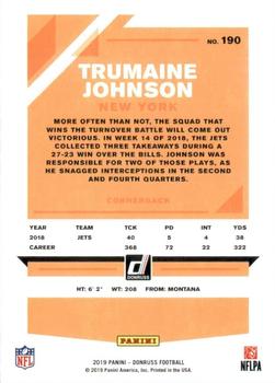 2019 Donruss - Season Stat Line #190 Trumaine Johnson Back