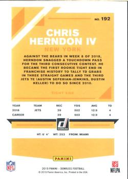 2019 Donruss - Season Stat Line #192 Chris Herndon IV Back
