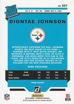2019 Donruss - Season Stat Line #327 Diontae Johnson Back