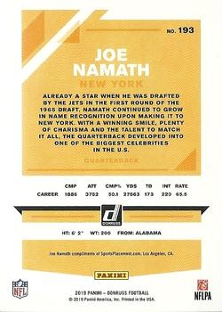 2019 Donruss - Press Proof Blue #193 Joe Namath Back