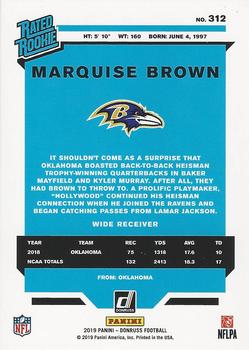 2019 Donruss - Press Proof Blue #312 Marquise Brown Back