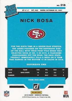 2019 Donruss - Press Proof Blue #318 Nick Bosa Back