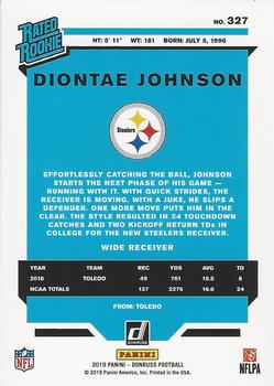 2019 Donruss - Press Proof Blue #327 Diontae Johnson Back