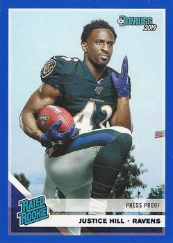 2019 Donruss - Press Proof Blue #333 Justice Hill Front