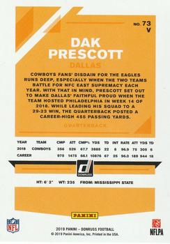 2019 Donruss - Press Proof Red #73V Dak Prescott Back